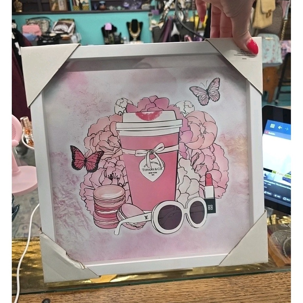 Stupell Industries Pink Glam Coffee & Accessories Botanical & Floral Painting